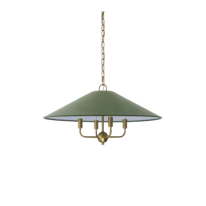 Chandelier Forty West 72666 Ransom 4-Light Chandelier with 25" Green Shade Forty West Designs