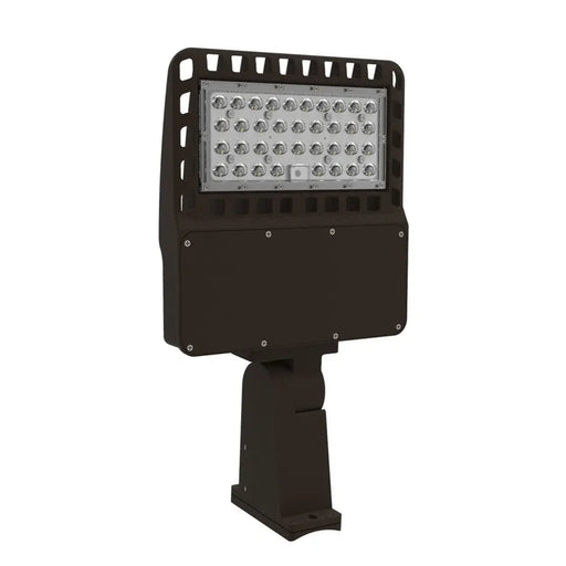 Black outdoor flood light on a white background