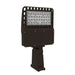 Black outdoor flood light on a white background
