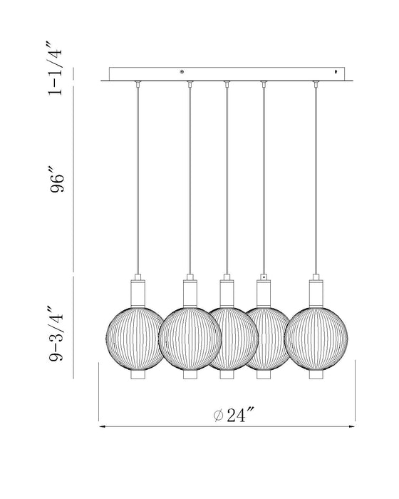 Eurofase 47208-025 Palmas 24" Polished Nickel LED Chandelier