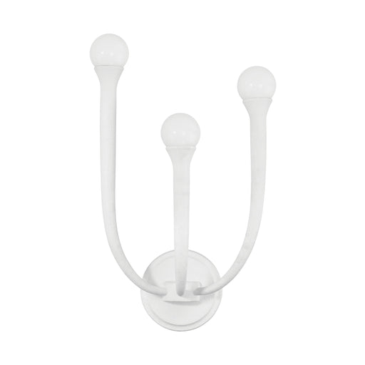 Wall Sconce Thesis 207255A Dahlia 18 inch 3 light Textured White Wall Sconce with Opal Glass Shades THESIS