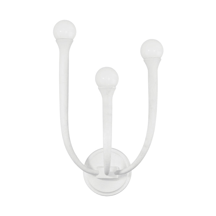 Wall Sconce Thesis 207255A Dahlia 18 inch 3 light Textured White Wall Sconce with Opal Glass Shades THESIS