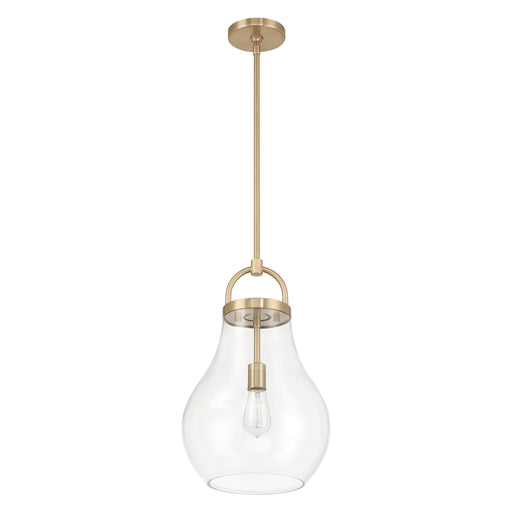 Pendant Light Thesis 207647A Mansfield 12 inch 1 light Champagne Gold Pendant Light with Clear Glass Shade THESIS