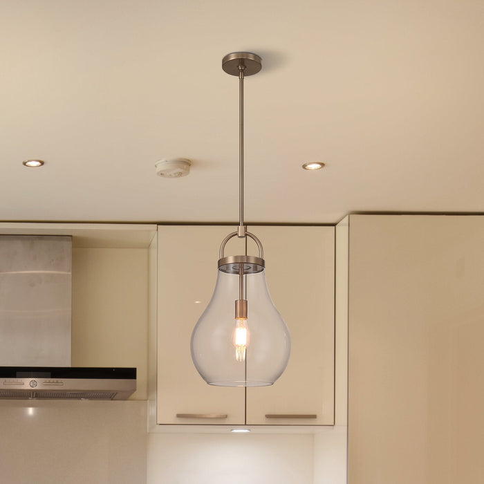 Pendant Light Thesis 207647A Mansfield 12 inch 1 light Champagne Gold Pendant Light with Clear Glass Shade THESIS