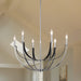 Chandelier Thesis 207886A Sussex 29 inch 6 light Polished Nickel and Black Faux Leather Chandelier THESIS