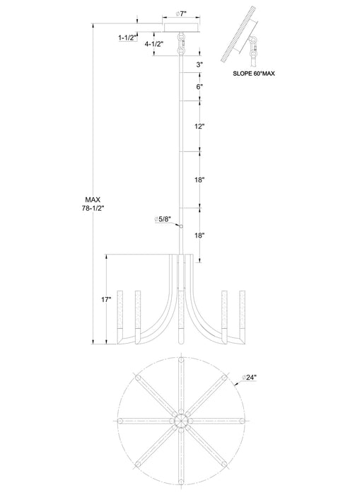 Eurofase 49010-022 Olette 24" Brushed Nickel LED Chandelier