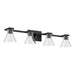 Vanity Light Thesis 207664A Gilford 33 inch 4 light Matte Black Vanity Light with Clear Glass Shades THESIS