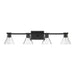 Vanity Light Thesis 207664A Gilford 33 inch 4 light Matte Black Vanity Light with Clear Glass Shades THESIS