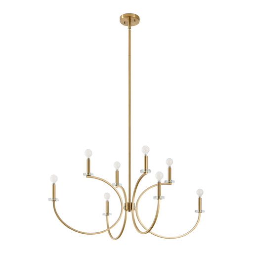 Chandelier Thesis 206935A Florian 44 inch 8 light Brushed Gold and Clear Glass Chandelier THESIS