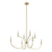 Chandelier Thesis 206935A Florian 44 inch 8 light Brushed Gold and Clear Glass Chandelier THESIS