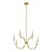 Chandelier Thesis 206935A Florian 44 inch 8 light Brushed Gold and Clear Glass Chandelier THESIS
