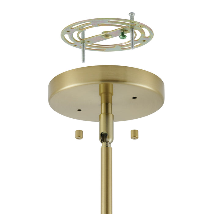 Chandelier Thesis 206935A Florian 44 inch 8 light Brushed Gold and Clear Glass Chandelier THESIS