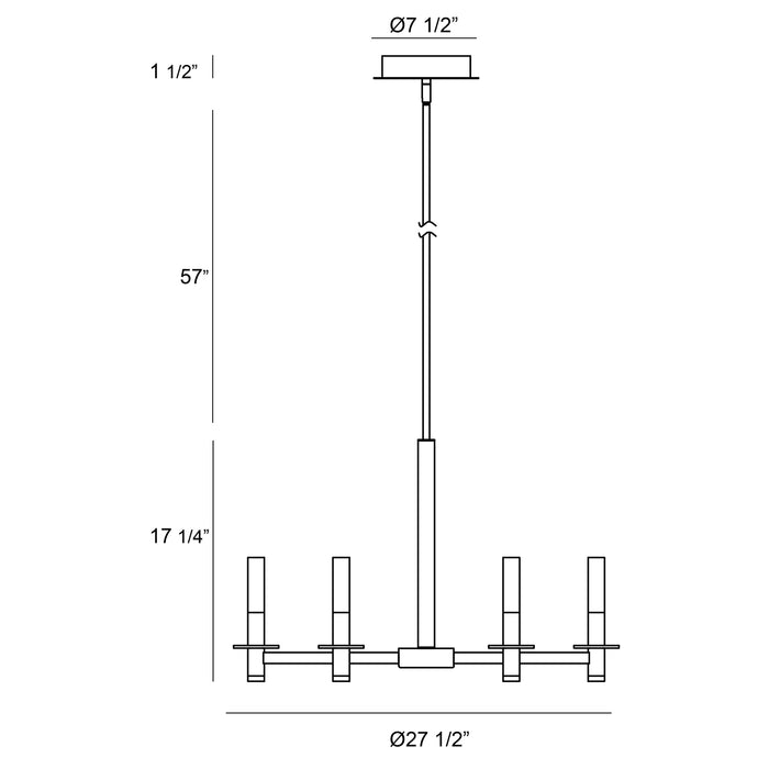 Eurofase 38440-021 Torna 28" Matte Black LED Chandelier