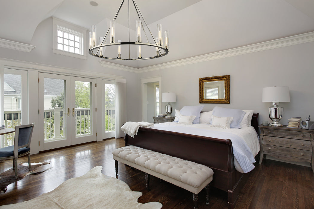 Chandelier Z-Lite 3031-10PN Polished Nickel Beau 10 Light Chandelier Z-Lite