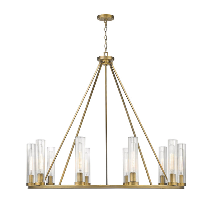 Chandelier Z-Lite 3031-10RB Rubbed Brass Beau 10 Light Chandelier Z-Lite