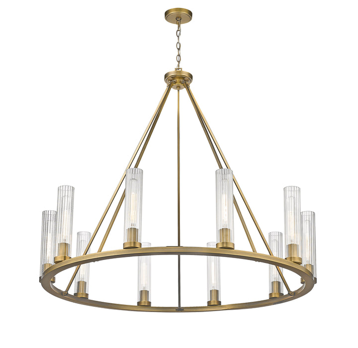 Chandelier Z-Lite 3031-10RB Rubbed Brass Beau 10 Light Chandelier Z-Lite