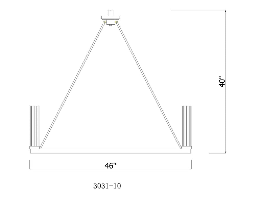 Chandelier Z-Lite 3031-10RB Rubbed Brass Beau 10 Light Chandelier Z-Lite
