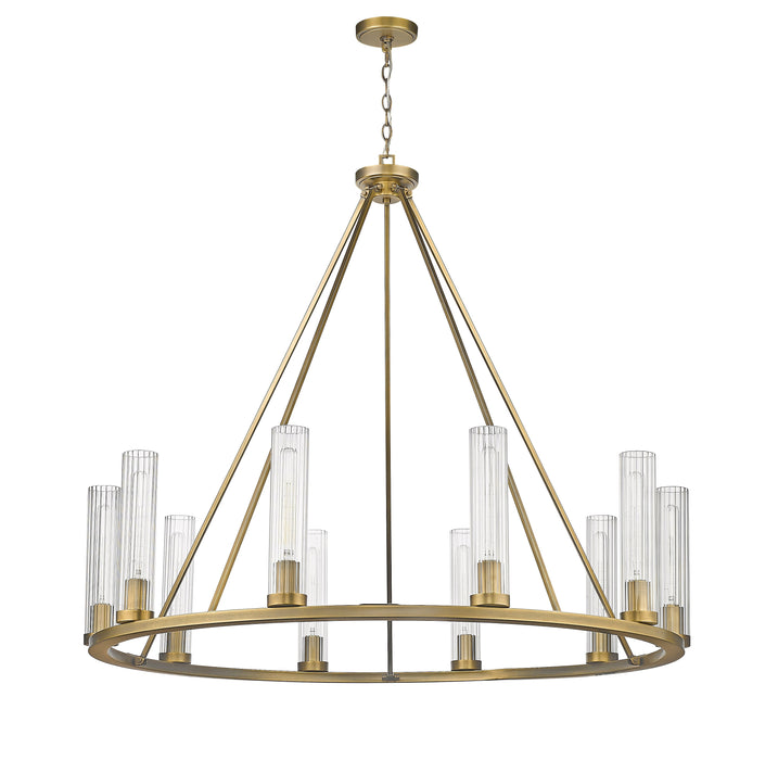 Chandelier Z-Lite 3031-10RB Rubbed Brass Beau 10 Light Chandelier Z-Lite