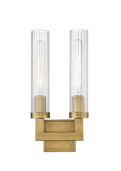 Wall Sconce Z-Lite 3031-2S-RB Rubbed Brass Beau 2 Light Wall Sconce Z-Lite