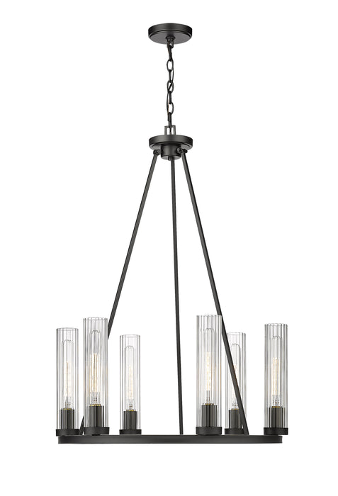 Chandelier Z-Lite 3031-6BRZ Bronze Beau 6 Light Chandelier Z-Lite