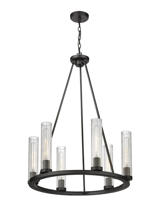 Chandelier Z-Lite 3031-6BRZ Bronze Beau 6 Light Chandelier Z-Lite