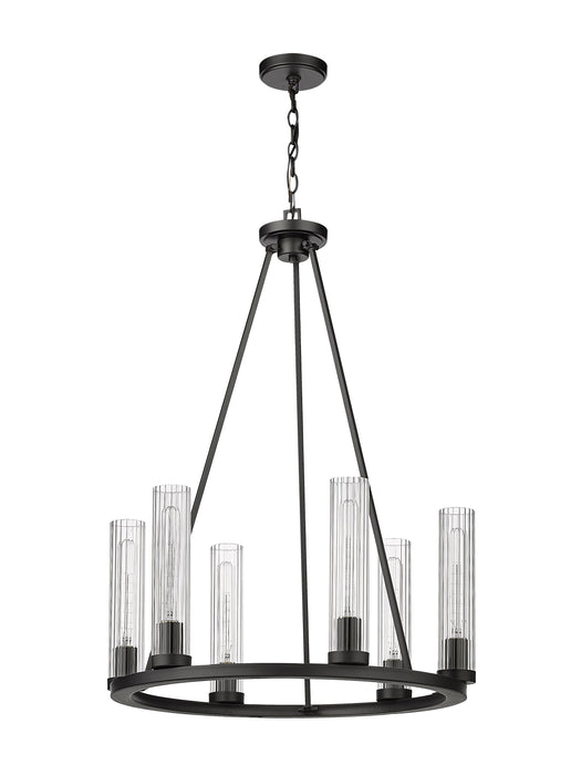 Chandelier Z-Lite 3031-6BRZ Bronze Beau 6 Light Chandelier Z-Lite