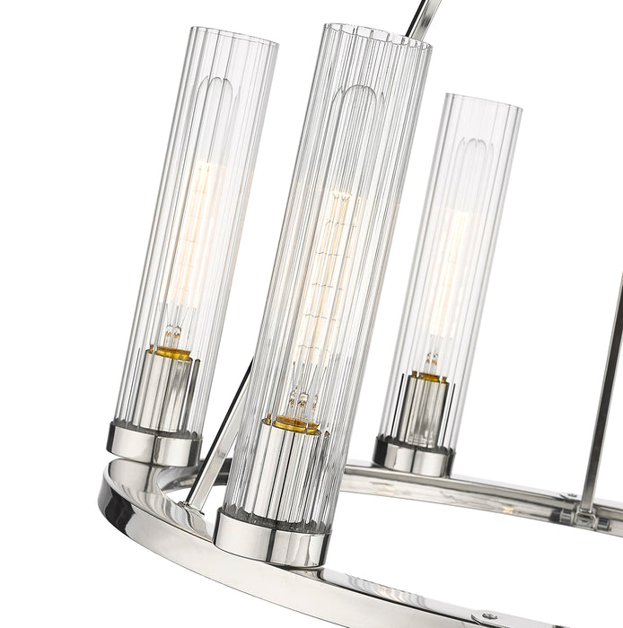 Chandelier Z-Lite 3031-6PN Polished Nickel Beau 6 Light Chandelier Z-Lite
