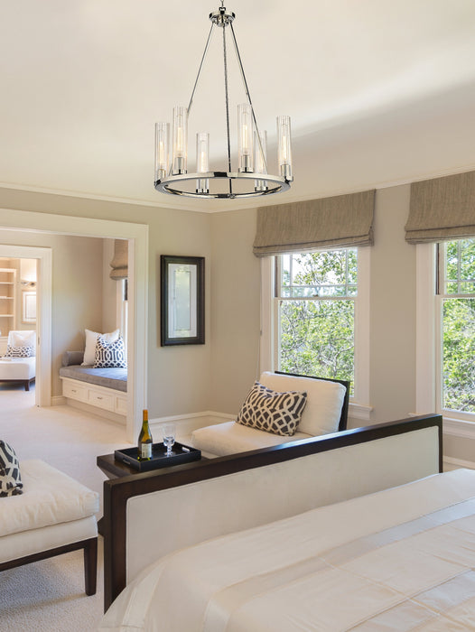 Chandelier Z-Lite 3031-6PN Polished Nickel Beau 6 Light Chandelier Z-Lite