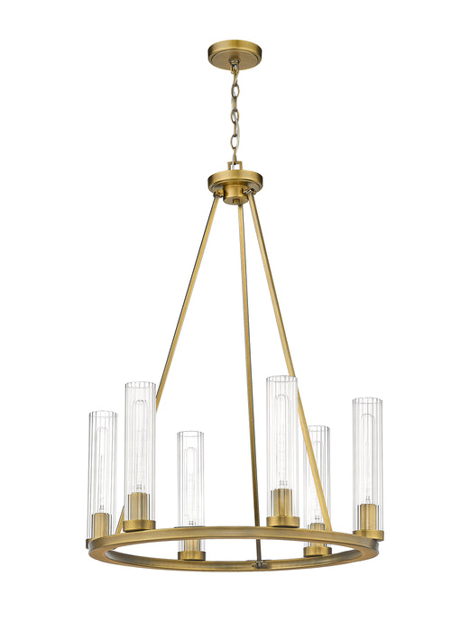 Chandelier Z-Lite 3031-6RB Rubbed Brass Beau 6 Light Chandelier Z-Lite