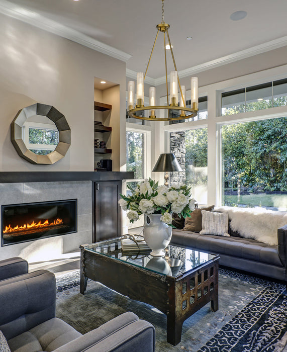 Chandelier Z-Lite 3031-6RB Rubbed Brass Beau 6 Light Chandelier Z-Lite