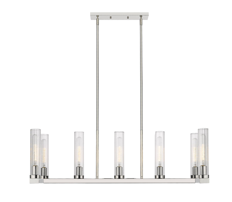 Linear Chandelier Z-Lite 3031-7L-PN Polished Nickel Beau 7 Light Linear Chandelier Z-Lite