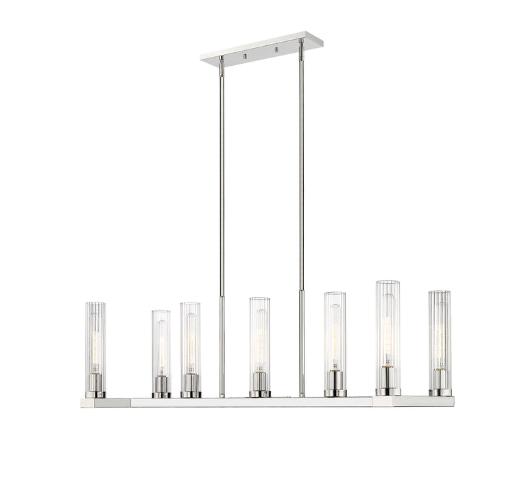 Linear Chandelier Z-Lite 3031-7L-PN Polished Nickel Beau 7 Light Linear Chandelier Z-Lite