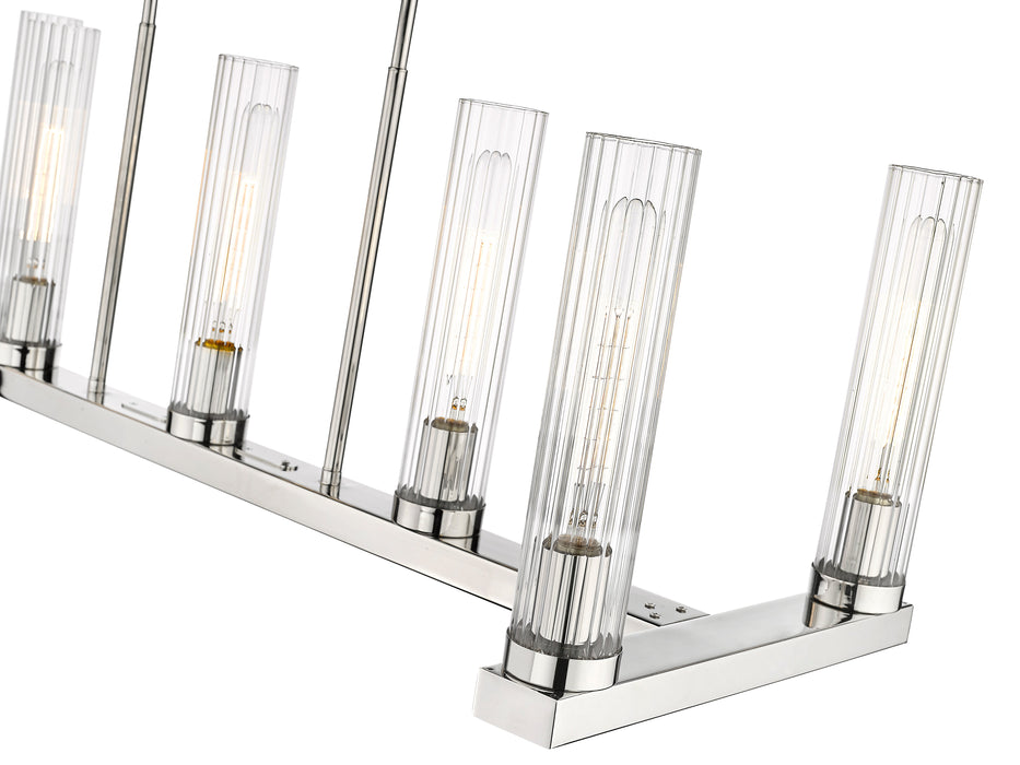 Linear Chandelier Z-Lite 3031-7L-PN Polished Nickel Beau 7 Light Linear Chandelier Z-Lite