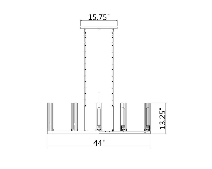 Linear Chandelier Z-Lite 3031-7L-PN Polished Nickel Beau 7 Light Linear Chandelier Z-Lite