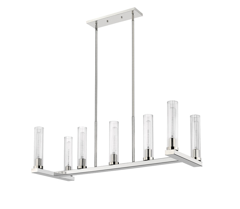 Linear Chandelier Z-Lite 3031-7L-PN Polished Nickel Beau 7 Light Linear Chandelier Z-Lite
