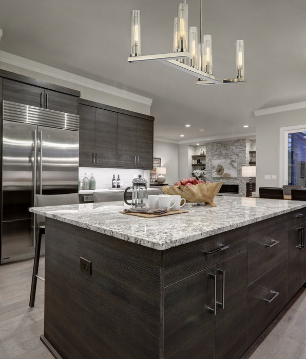 Linear Chandelier Z-Lite 3031-7L-PN Polished Nickel Beau 7 Light Linear Chandelier Z-Lite