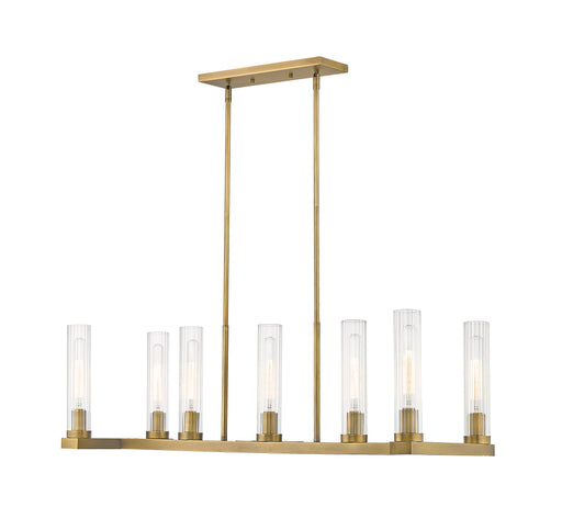 Linear Chandelier Z-Lite 3031-7L-RB Rubbed Brass Beau 7 Light Linear Chandelier Z-Lite