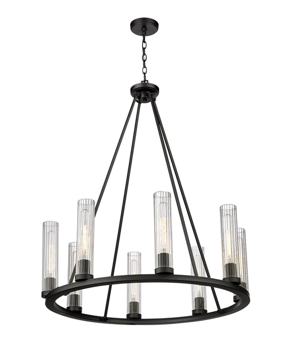 Chandelier Z-Lite 3031-8BRZ Bronze Beau 8 Light Chandelier Z-Lite
