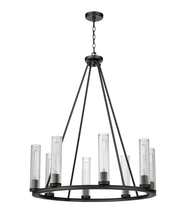 Chandelier Z-Lite 3031-8BRZ Bronze Beau 8 Light Chandelier Z-Lite