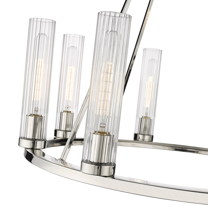 Chandelier Z-Lite 3031-8PN Polished Nickel Beau 8 Light Chandelier Z-Lite