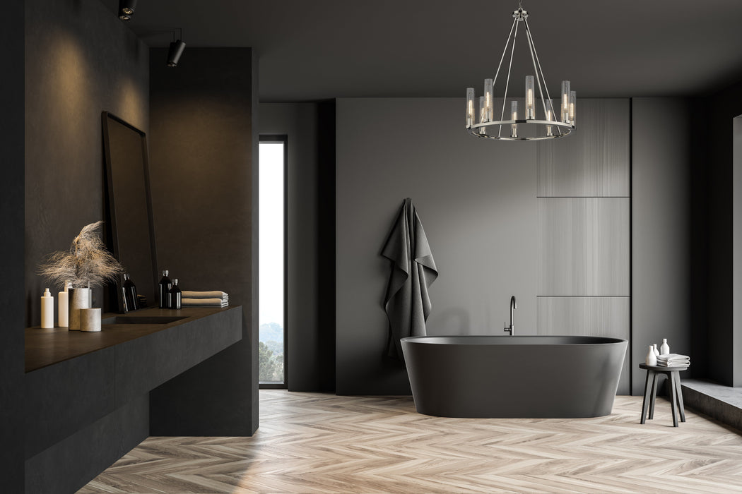 Chandelier Z-Lite 3031-8PN Polished Nickel Beau 8 Light Chandelier Z-Lite