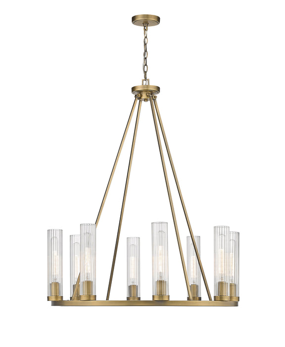 Chandelier Z-Lite 3031-8RB Rubbed Brass Beau 8 Light Chandelier Z-Lite