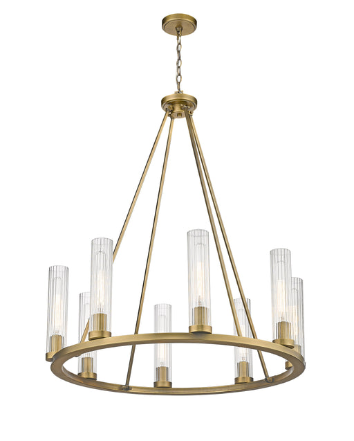 Chandelier Z-Lite 3031-8RB Rubbed Brass Beau 8 Light Chandelier Z-Lite