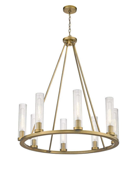 Chandelier Z-Lite 3031-8RB Rubbed Brass Beau 8 Light Chandelier Z-Lite