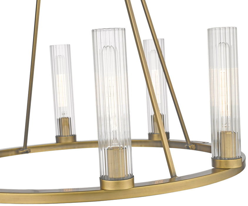 Chandelier Z-Lite 3031-8RB Rubbed Brass Beau 8 Light Chandelier Z-Lite