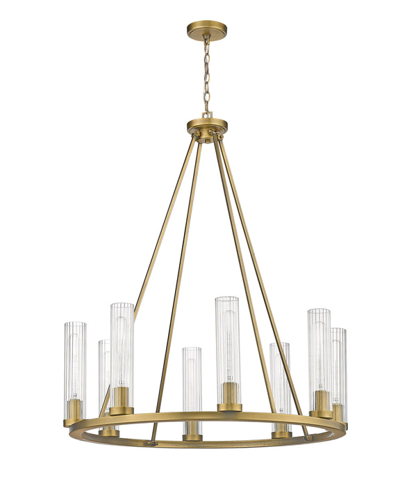 Chandelier Z-Lite 3031-8RB Rubbed Brass Beau 8 Light Chandelier Z-Lite