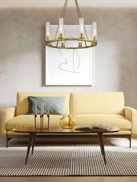 Chandelier Z-Lite 3031-8RB Rubbed Brass Beau 8 Light Chandelier Z-Lite