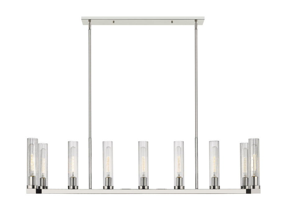 Linear Chandelier Z-Lite 3031-9L-PN Polished Nickel Beau 9 Light Linear Chandelier Z-Lite
