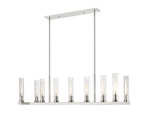 Linear Chandelier Z-Lite 3031-9L-PN Polished Nickel Beau 9 Light Linear Chandelier Z-Lite