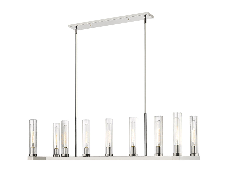 Linear Chandelier Z-Lite 3031-9L-PN Polished Nickel Beau 9 Light Linear Chandelier Z-Lite
